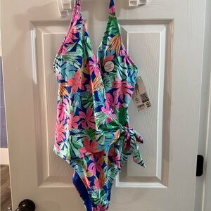 Floral one-piece swimsuit